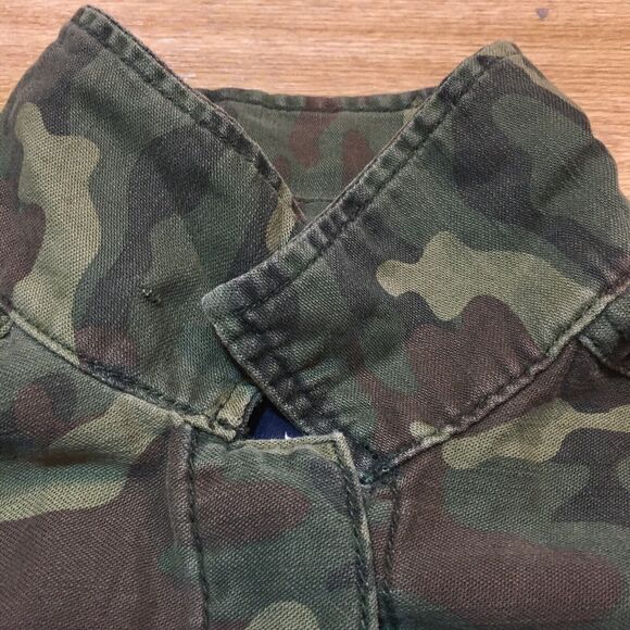 American Eagle Jean Jacket Womens Small Camo Denim Heart Embroidered Cincinnati - Picture 6 of 16